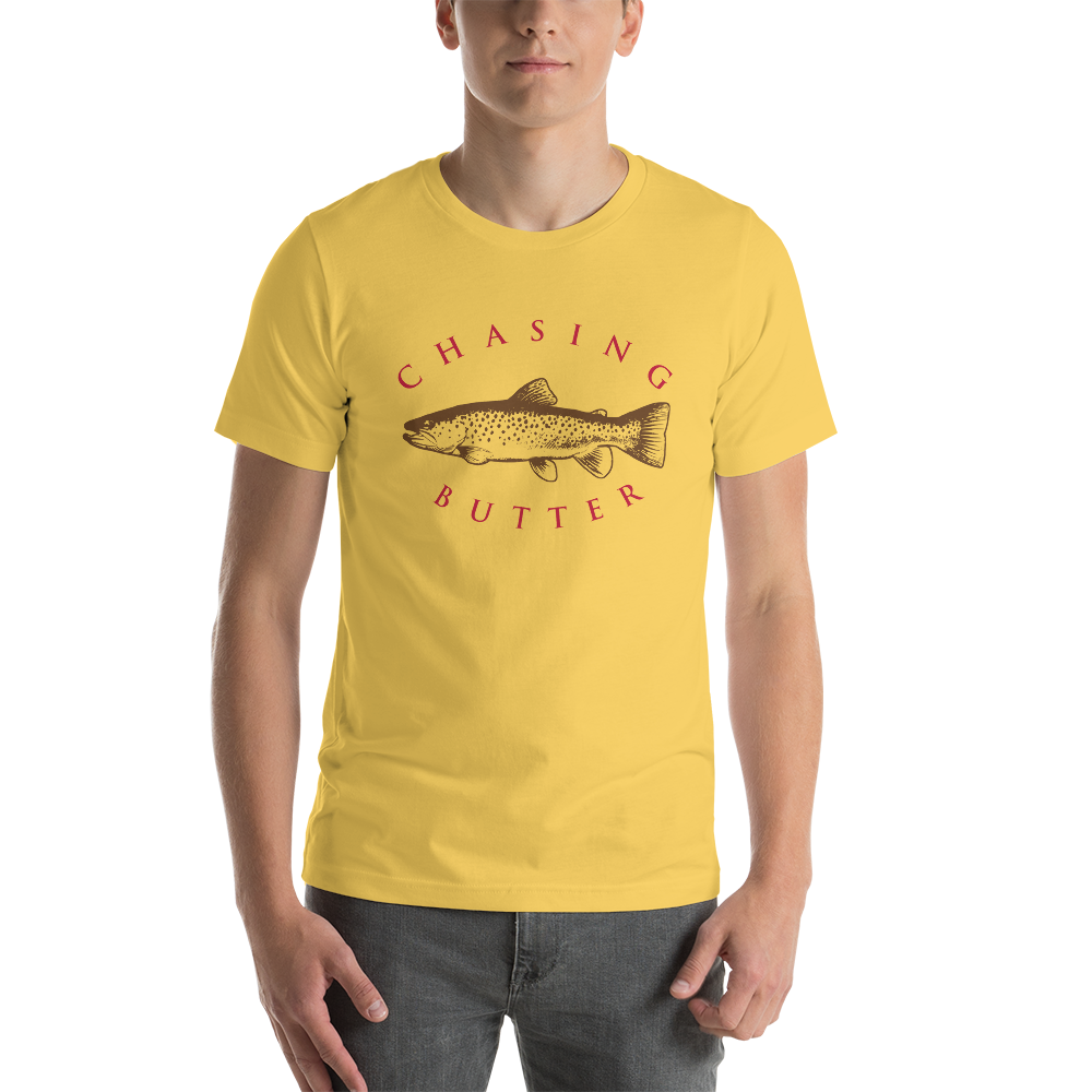 Chasing Butter - Yellow - Fly Fishing T Shirt – JOE'S Fishing Shirts