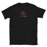 Women's fishing t shirt with baitcasting reel design and modern text.