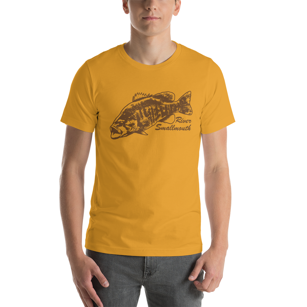 River Smallmouth - Mustard - Bass Fishing T Shirt – JOE'S Fishing Shirts