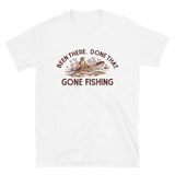 Funny vintage fishing t-shirt laid flat.