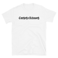 Funny fishing t shirt  with catch and release joke text.