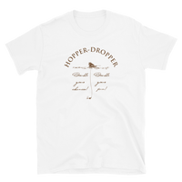 Fly fishing t shirt with fly fishing lures design and text.