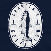 Funny fishing shirt Grandpa, rainbow trout design.