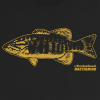 Long sleeve fishing shirt design with reddit r/RiverSmallmouth logo.