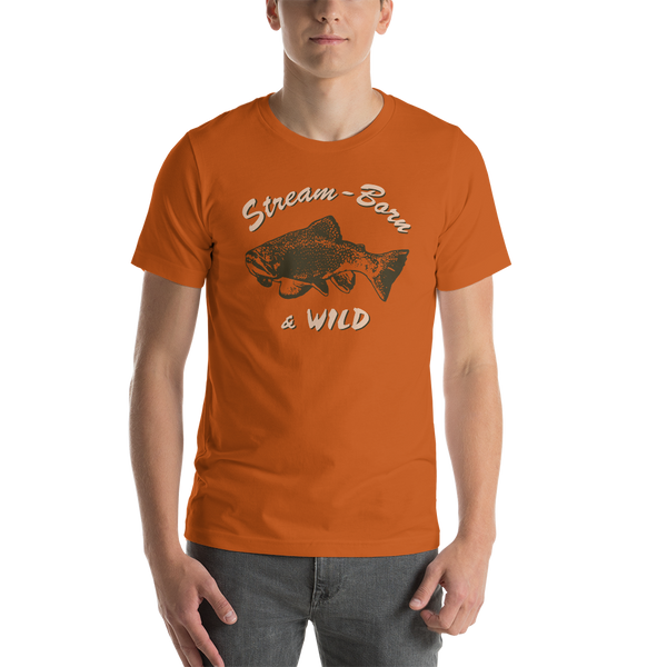 Stream-Born & Wild - Pumpkin - Fly Fishing T Shirt – JOE'S Fishing