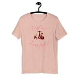 Women's fishing t shirt with spinning reel design and cute text.
